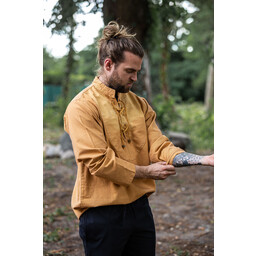 Håndvævet skjorte, honning - Celtic Webmerchant