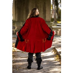 Płaszcz pirata aksamit, czerwono-czarny - Celtic Webmerchant