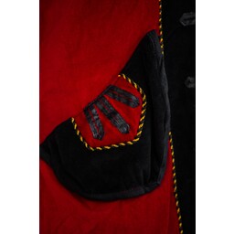 Płaszcz pirata aksamit, czerwono-czarny - Celtic Webmerchant