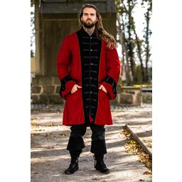 Abrigo pirata terciopelo, rojo-negro - Celtic Webmerchant