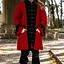 Manteau de pirate en velours, rouge-noir - Celtic Webmerchant