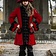 Leonardo Carbone Cappotto pirata in velluto, rosso-nero - Celtic Webmerchant