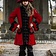 Leonardo Carbone Płaszcz pirata aksamit, czerwono-czarny - Celtic Webmerchant