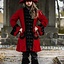 Manteau de pirate en velours, rouge-noir - Celtic Webmerchant