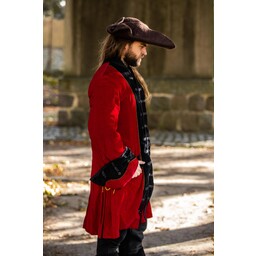 Manteau de pirate en velours, rouge-noir - Celtic Webmerchant