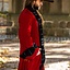 Manteau de pirate en velours, rouge-noir - Celtic Webmerchant