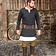 Burgschneider Herringbone tunic Tyr, black - Celtic Webmerchant