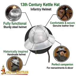 13th-14th century kettle hat - Celtic Webmerchant