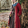 Haftowany Viking Kaftan, czerwony niebieski - Celtic Webmerchant