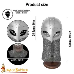 Wikinger Brillenhelm aus dem 10. Jahrhundert mit Kettenzeug - Celtic Webmerchant