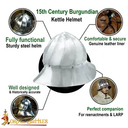 15th century Burgundian kettle hat - Celtic Webmerchant