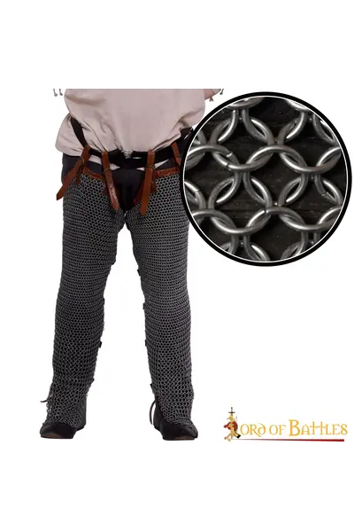 Chain mail chausses, galvanized, unriveted round rings - Celtic Webmerchant