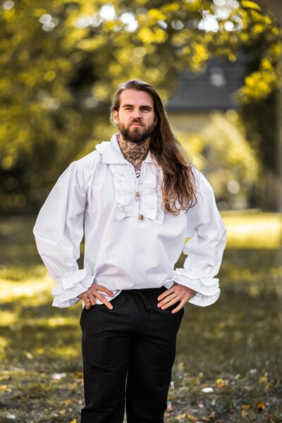 Pirate skjorta, vit - Celtic Webmerchant