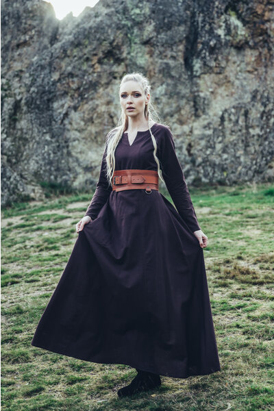 Viking sukienka Lina, ciemny brąz - Celtic Webmerchant