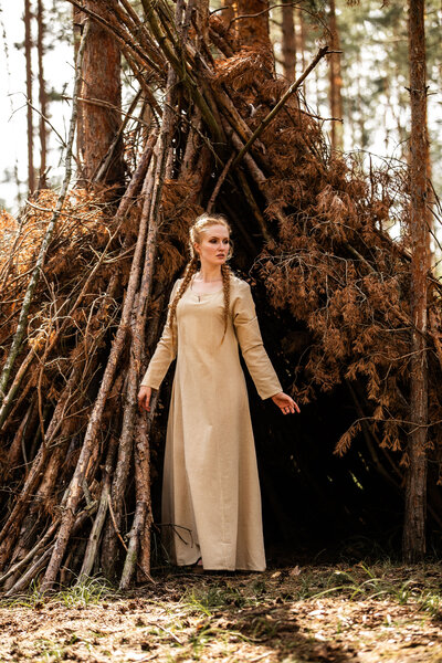 Vestito vichinga Lina, naturale - Celtic Webmerchant