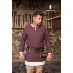 Herringbone tunic Tyr, burgundy grey - Celtic Webmerchant