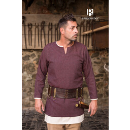 Herringbone tunic Tyr, burgundy grey - Celtic Webmerchant