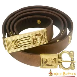 Cintura medievale in pelle con fibbia in ottone - Celtic Webmerchant