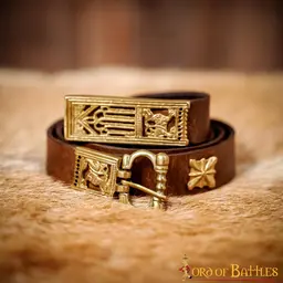 Cintura medievale in pelle con fibbia in ottone - Celtic Webmerchant