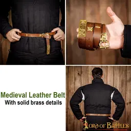 Cintura medievale in pelle con fibbia in ottone - Celtic Webmerchant