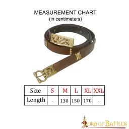Cintura medievale in pelle con fibbia in ottone - Celtic Webmerchant