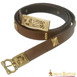 Cintura medievale in pelle con fibbia in ottone - Celtic Webmerchant