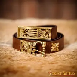 Cintura medievale in pelle con fibbia in ottone - Celtic Webmerchant