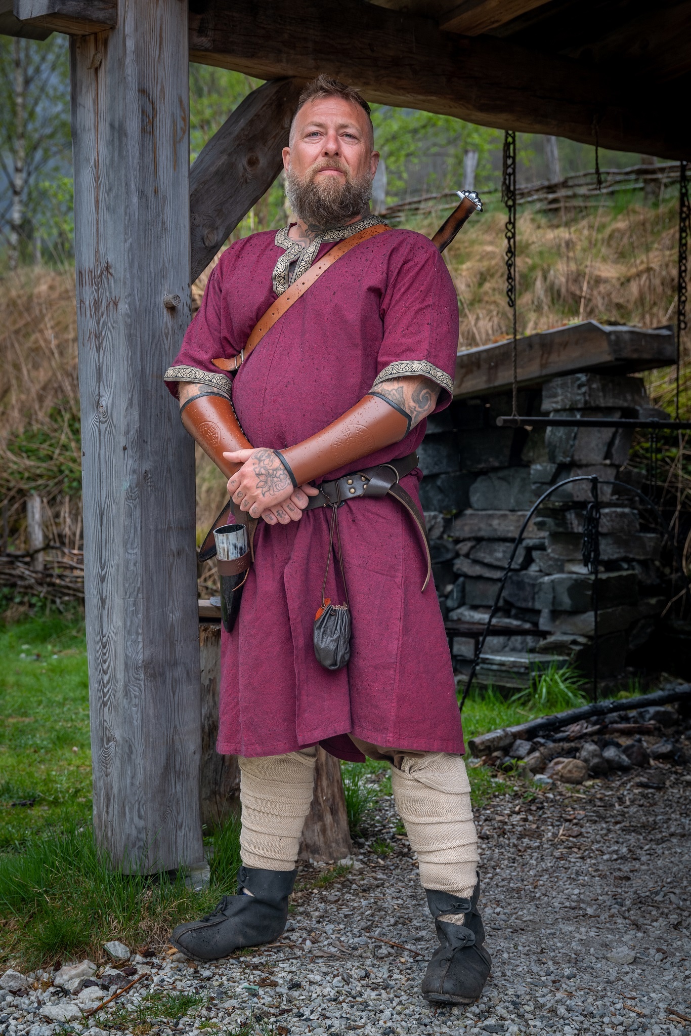 Viking tunic short sleeve, Cotton