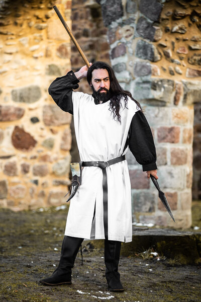 Surcoat män, vit - Celtic Webmerchant