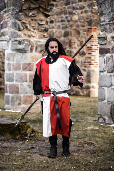 Surcoat, kariert, weiß-rot - Celtic Webmerchant