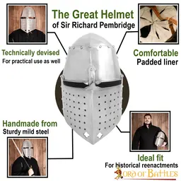 14th century helmet Sir Richard Pembridge, 2mm - Celtic Webmerchant