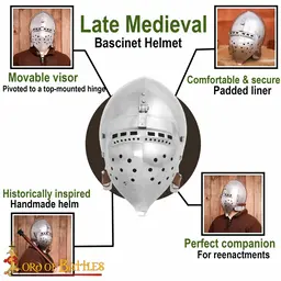Bascineto Klappvisier del siglo XIV del siglo XIV - Celtic Webmerchant