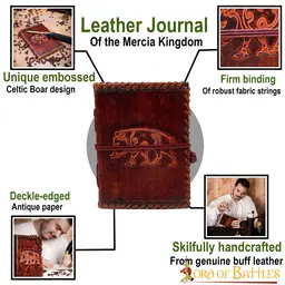 Leather journal Celtic boar - Celtic Webmerchant