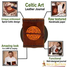 Läderbok keltiska spiraler - Celtic Webmerchant