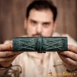 Skórzana książka fantasy, zielona - Celtic Webmerchant