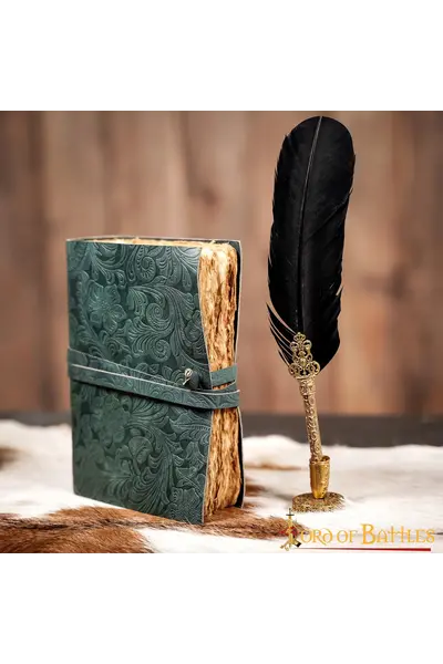 Leather journal fantasy, green - Celtic Webmerchant