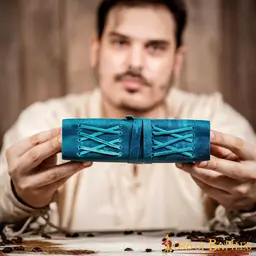 Leren boek fantasy, blauw - Celtic Webmerchant