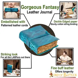 Leren boek fantasy, blauw - Celtic Webmerchant