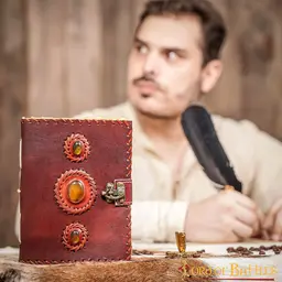 Leather diary with stones - Celtic Webmerchant