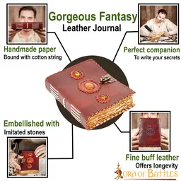 Leather diary with stones - Celtic Webmerchant