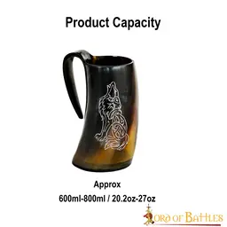 Taza de cuerno vikingo Fenrir - Celtic Webmerchant