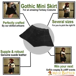 Leather skirt Tauriel, black - Celtic Webmerchant