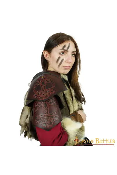 Leren pauldron Yggdrasil - Celtic Webmerchant