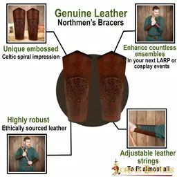 Brassards en cuir Ingalvur, long - Celtic Webmerchant