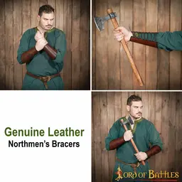 Leather bracers Ingalvur, long - Celtic Webmerchant
