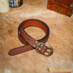 Leather belt Elrohir, red - Celtic Webmerchant