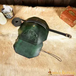 Leren pauldron met Keltisch zwijn - Celtic Webmerchant