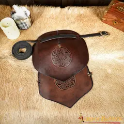 Leather pauldron Celtic spirals - Celtic Webmerchant