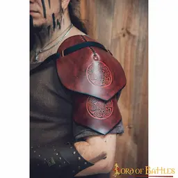 Leather pauldron Celtic spirals - Celtic Webmerchant