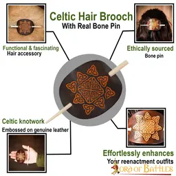 Épingle à cheveux en cuir avec nœuds celtiques - Celtic Webmerchant